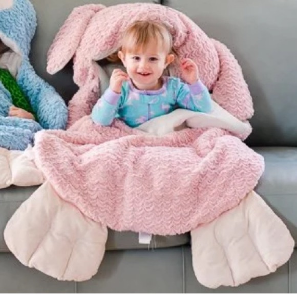 Demdaco Nat & Jules Belina Bunny Plush Sleeping Bag - Picture 3 of 9